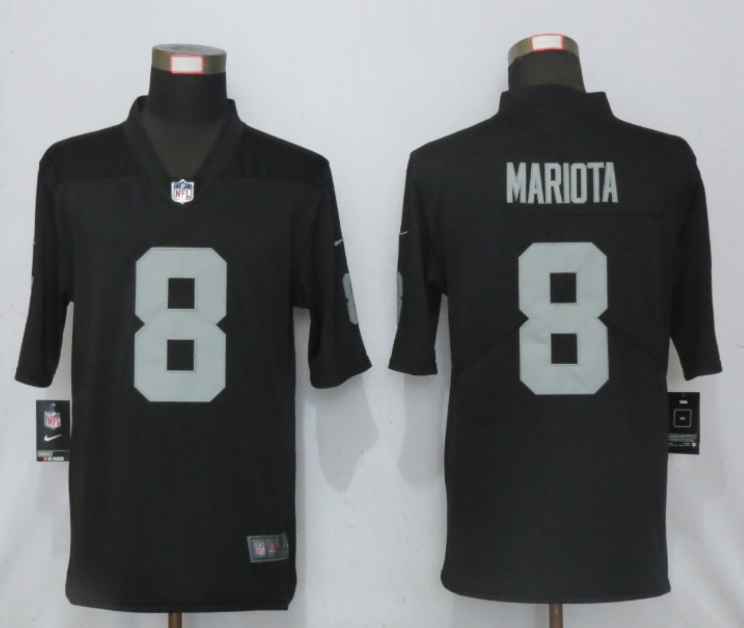 Men New Nike Oakland Raiders #8 Mariota Black 2020 Vapor Untouchable Limited Player